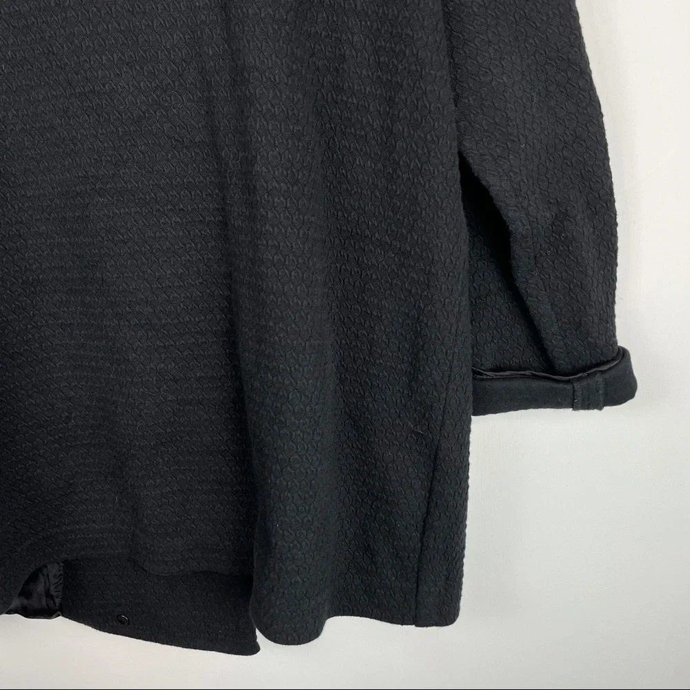Eileen Fisher Black Texture Moto Zip Up Jacket
